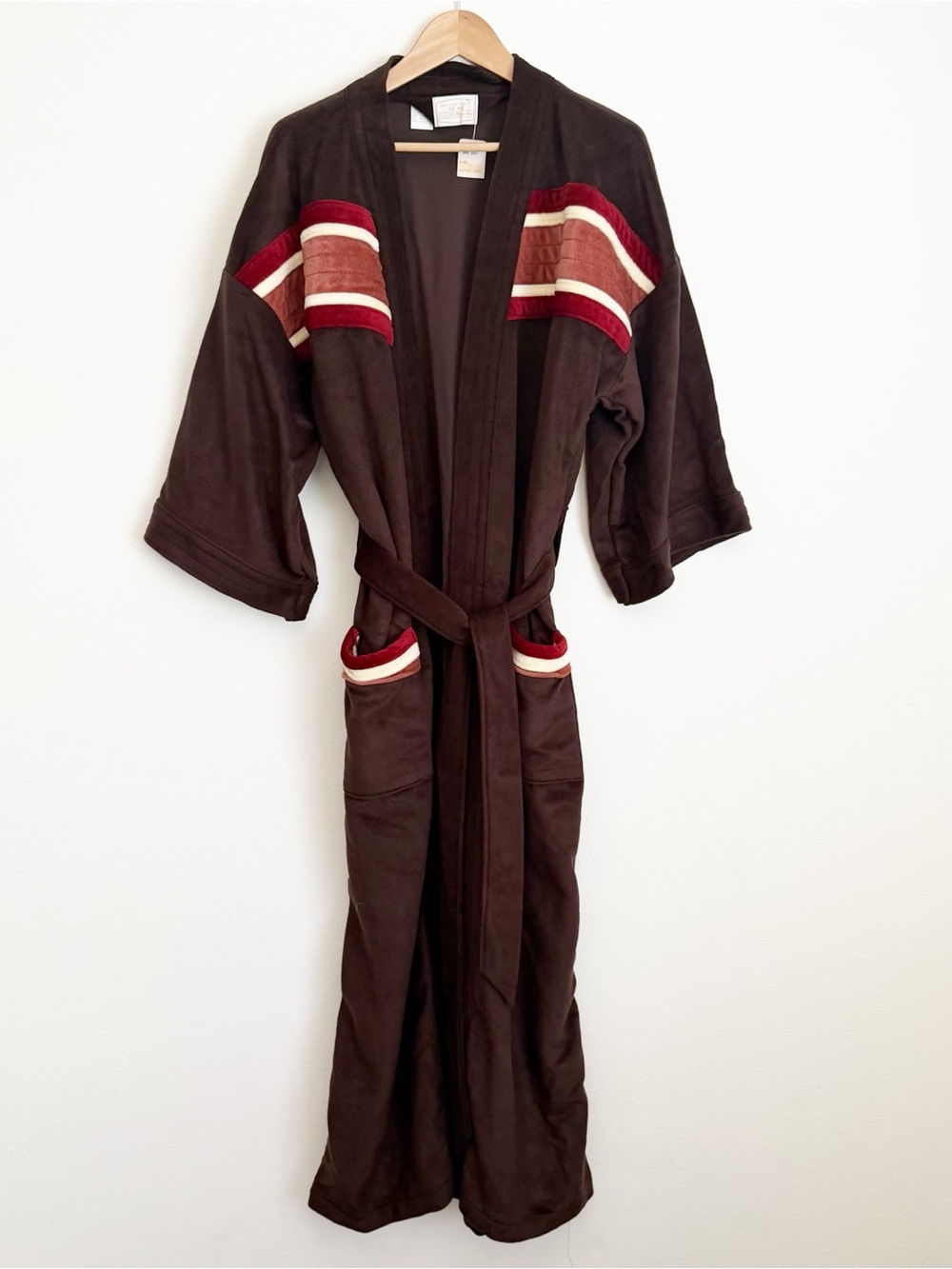Vtg 70s Sears The Men’s Store Brown Bathrobe Cozy Dadcore MCM One Size 36-48 NWT
